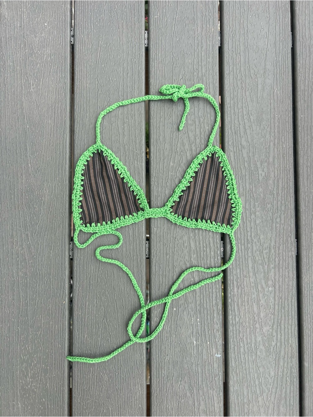 Crochet upcycled bralette
